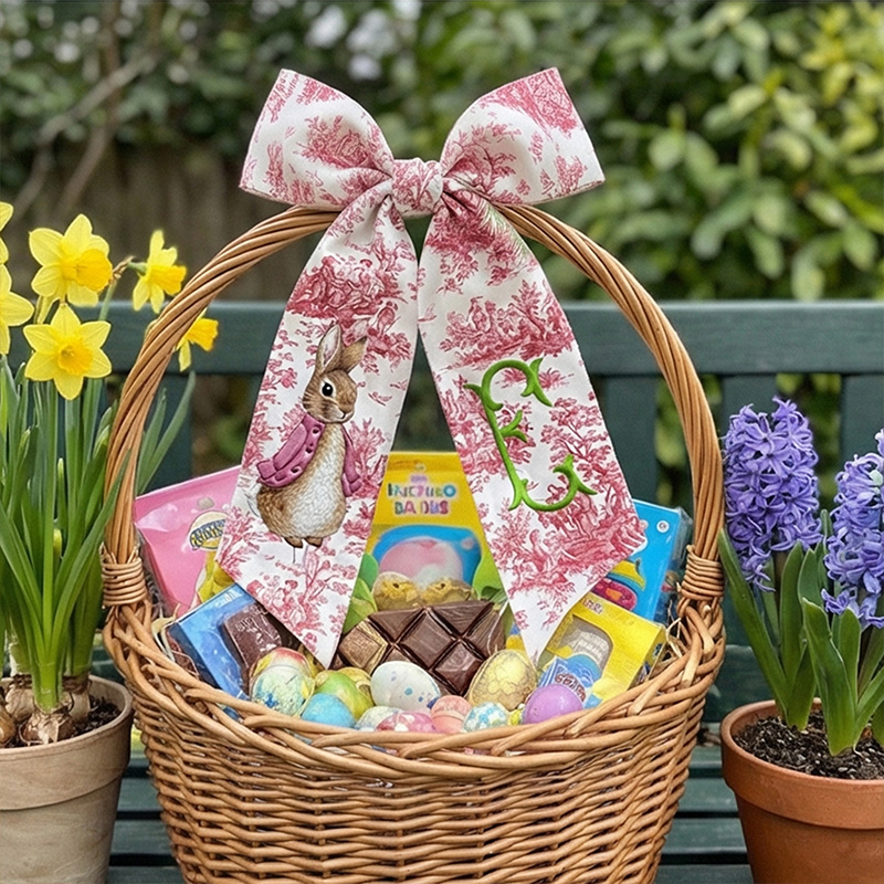 Personalized Monogram Bunny Rabbit Easter Wreath Belt Gift for Kid