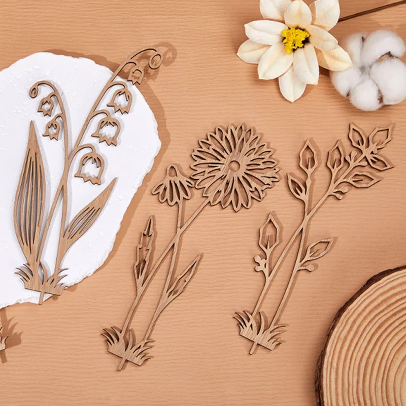 Personalized Wood Birth Flower Garden Engraved Flower Decoration Birthday Flower Bouquet Gift for Mom Grandma Gifts for Her Mothers Day Gift