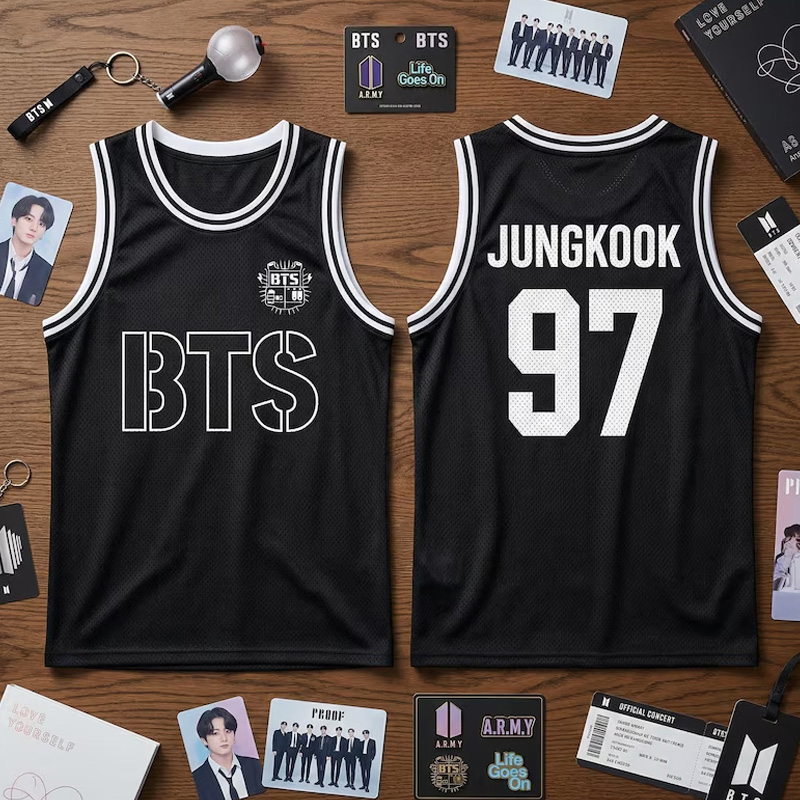 Kpop Group BTS-Style Jersey, Custom BTS Members Basketball Jersey For Army, BTS World Tour 2026 Merch Top, Bangtan Comeback 2026 Sports Vest