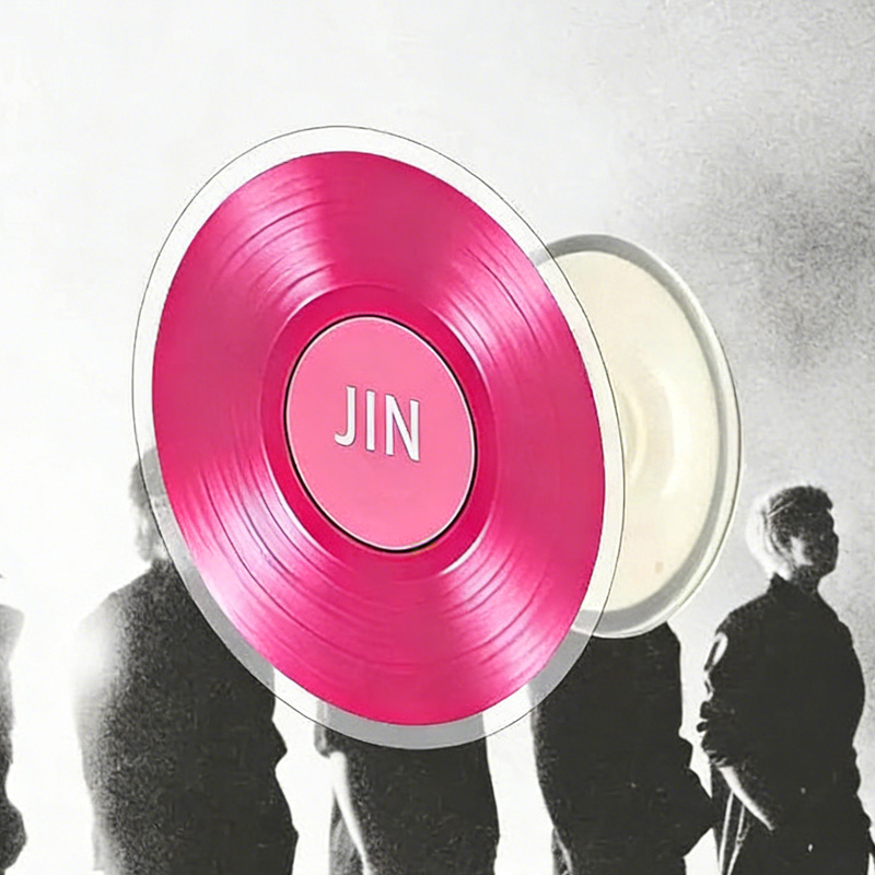 Kpop Inspired Colorful Vinyl Record Member Names Stylish Car Mount Stand Music Art Magnetic Phone Holder