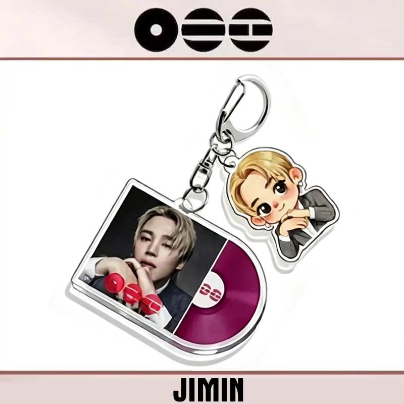 Kpop Inspired Album Disc Photo Card Cartoon Charm Collectible Music Lovers Accessory Gift Keychain