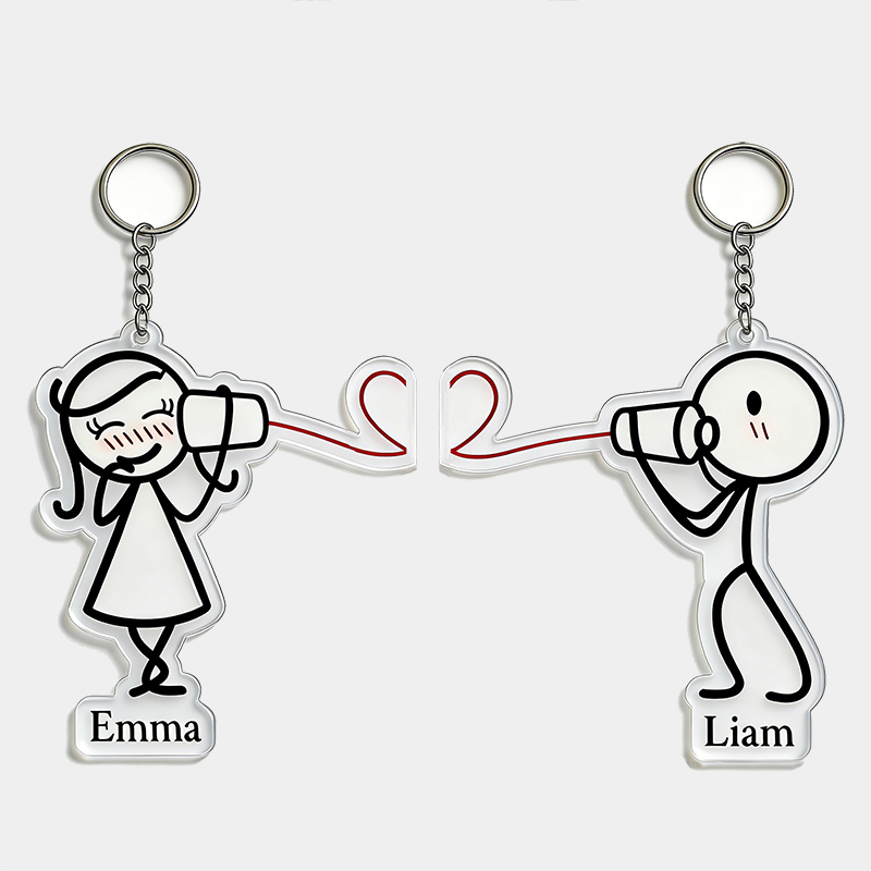 Personalized Love Link Couple Keychain Custom Names Holiday Gift for Couples