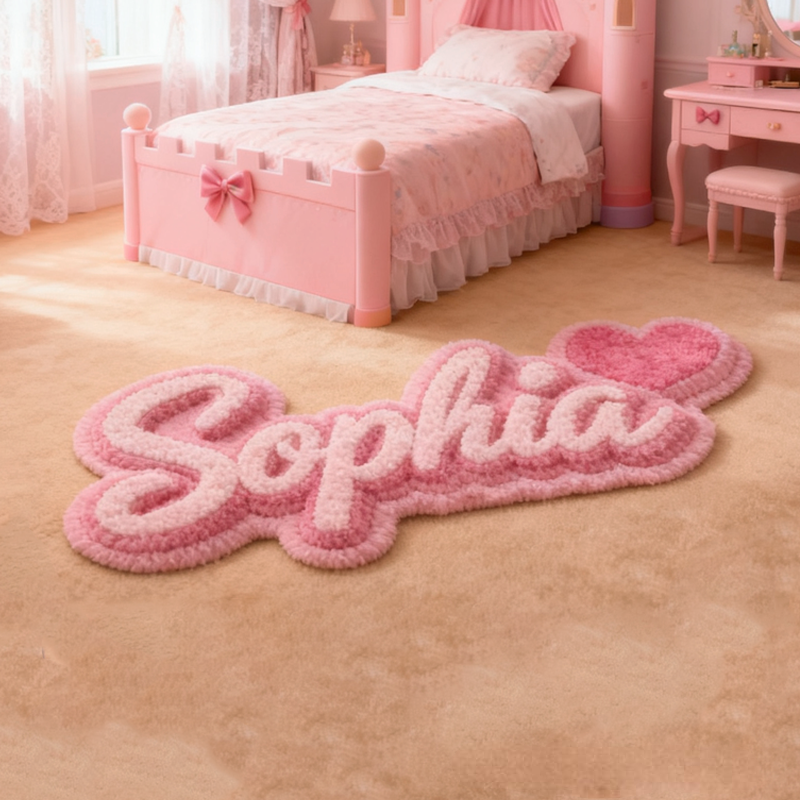 Personalized Pink Name with Name Soft Rug Carpet Christmas Gift for Kids Rug Birthday Gifts for Kids