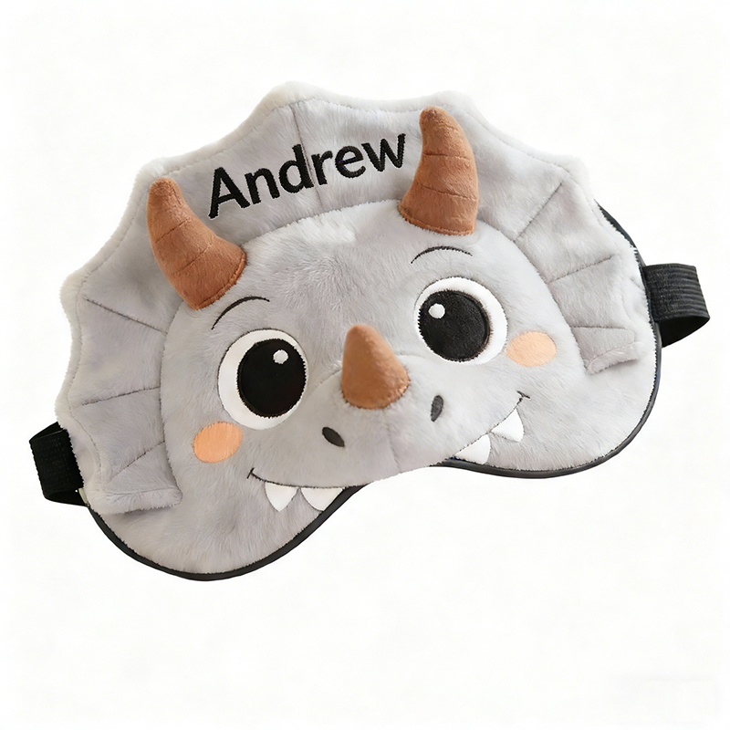 Personalized Whimsical Dinosaur Sleep Eye Mask Engravable Eye Cover Comfortable Gift for Children