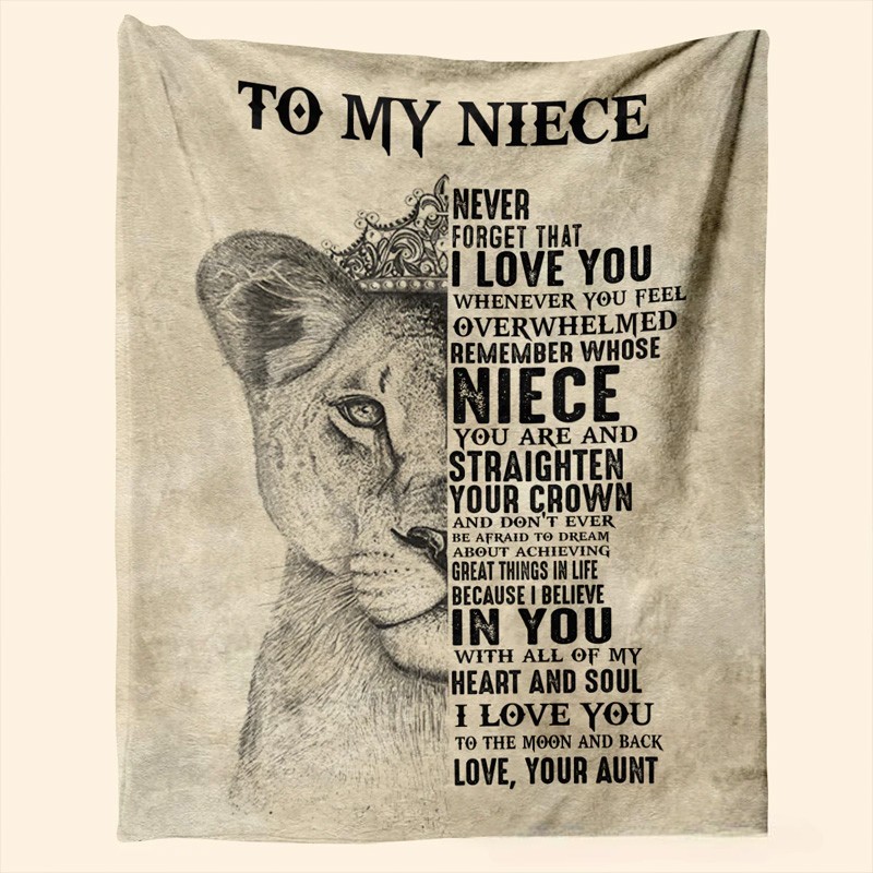 Personalized Custom Letter To My Niece Emotional Quote Blanket For Special Occasion Blanket