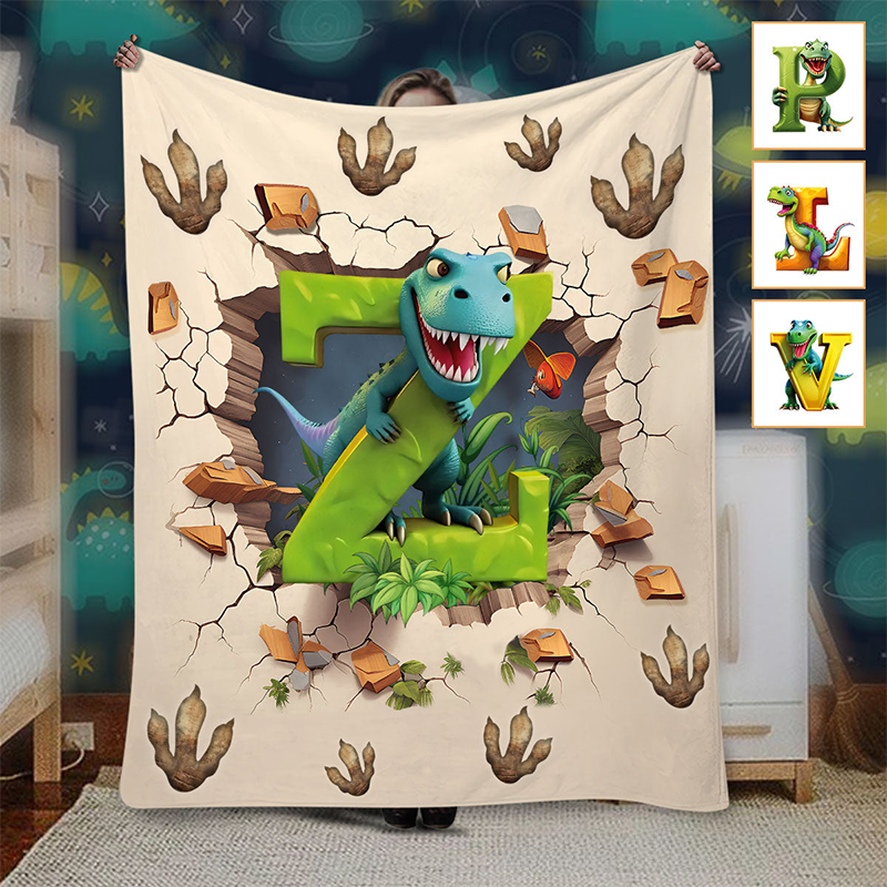 Personalized Love Dinosaurs Kid Blanket Birthday Gift for Kids