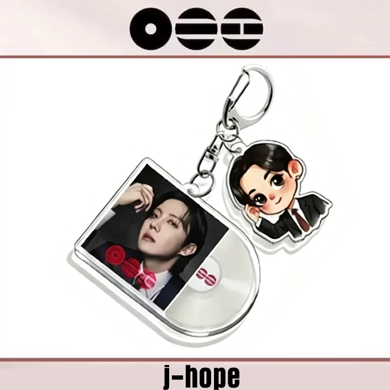 Kpop Inspired Album Disc Photo Card Cartoon Charm Collectible Music Lovers Accessory Gift Keychain