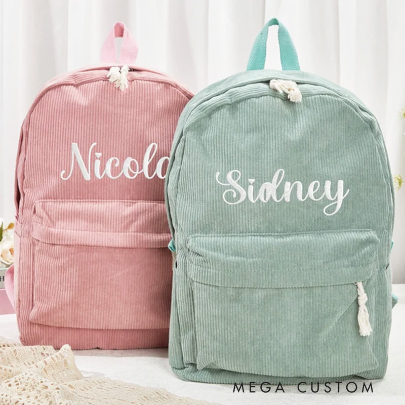 Personalized Embroidered Name Toddler Backpack Kids School Bag Book Bag with Name Birthday Gift