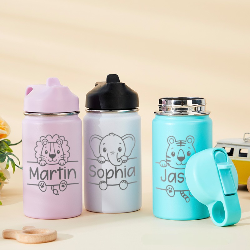 Personalized Kids Water Bottle Engraved Stainless Steel Water Bottle Back to School Kids Gifts