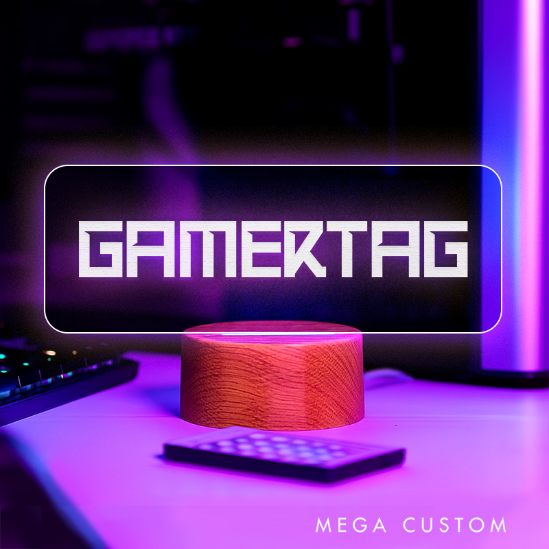 Personalized Gamertag Light Sign Gamer Tag Night Light Streamer Light Sign for Him Geek Gamer Lover Gaming Name Sign Decor
