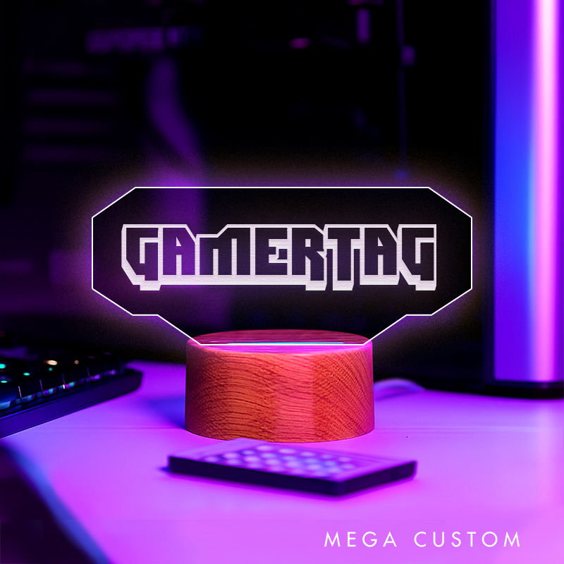 Personalized Gamertag Light Sign Futuristic Gamer Tag Night Light Streamer Light Sign for Him Geek Gamer Lover Gaming Name Sign Decor