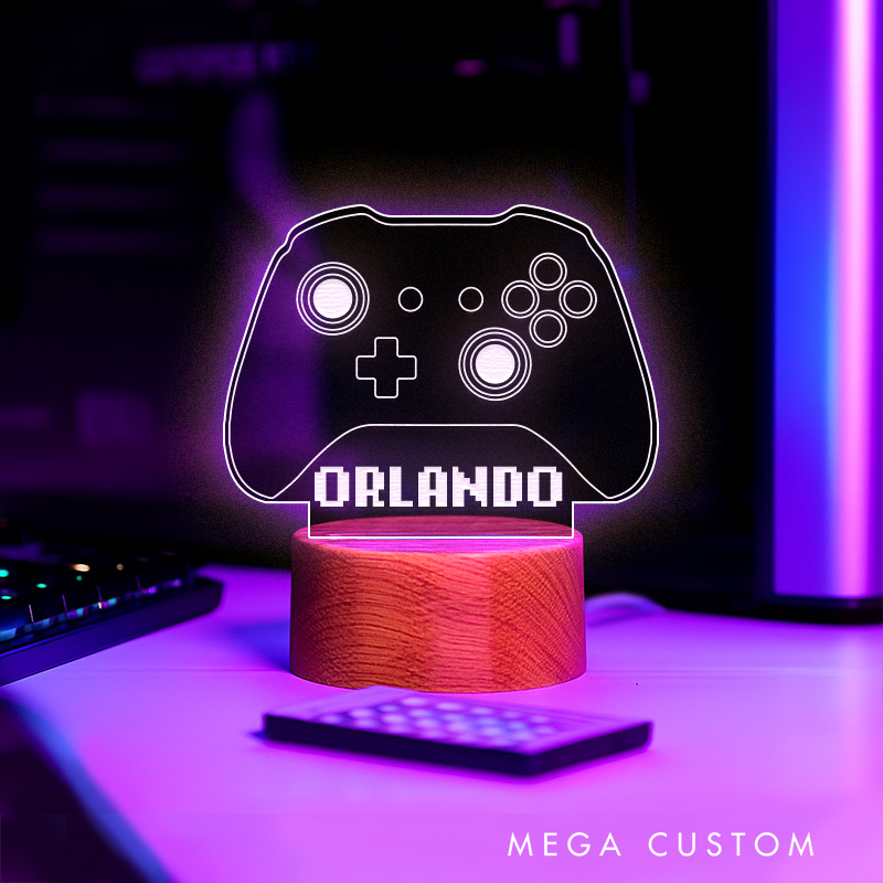 Personalized Controller Gamertag Light Sign Gamer Tag Night Light Streamer Light Sign for Him Geek Gamer Lover Gaming Name Sign Decor