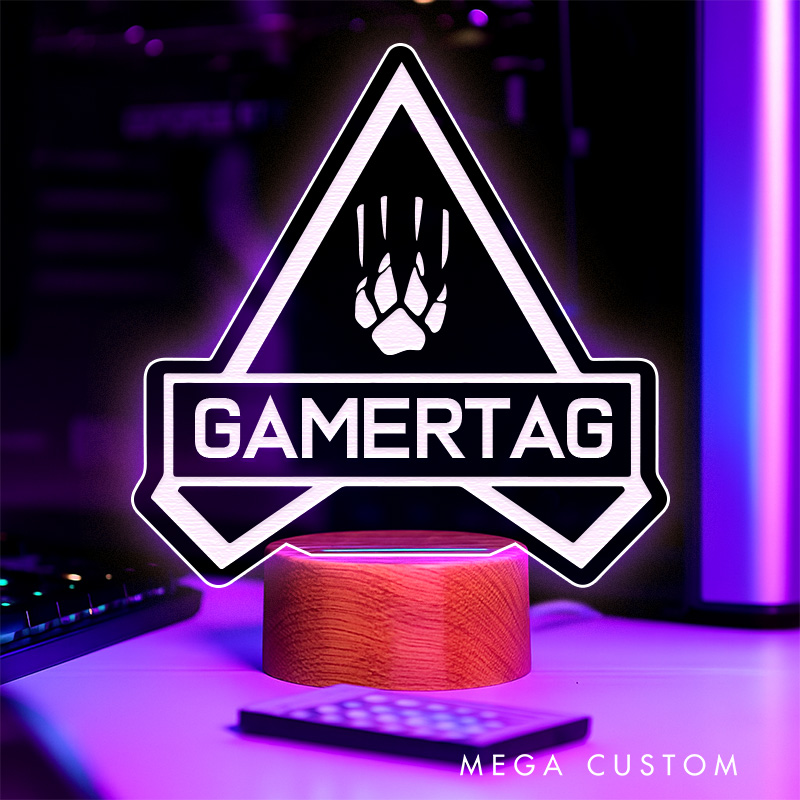 Personalized Battle Royal Gamertag Light Sign Gamer Tag Night Light Streamer Light Sign for Him Geek Game Lover Gaming Name Sign Decor