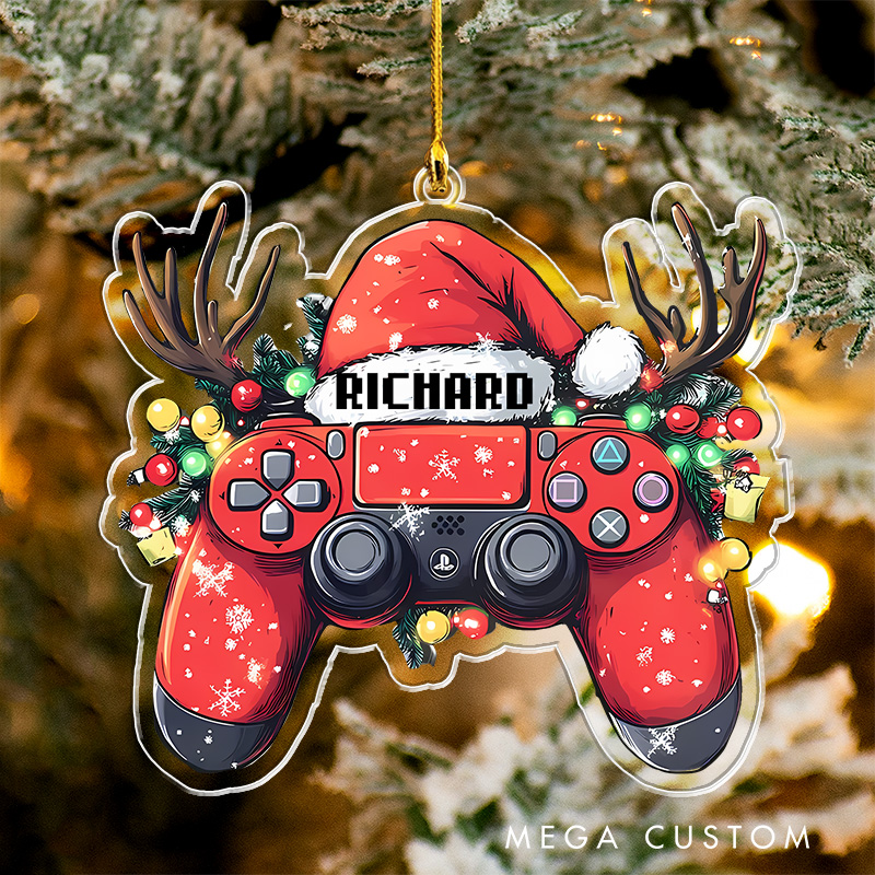 Personalized Reindeer Controller Christmas Ornament 2025 Acrylic Ornament Gamer Christmas Gift Video Game Xmas Gift Geek Christmas Decor