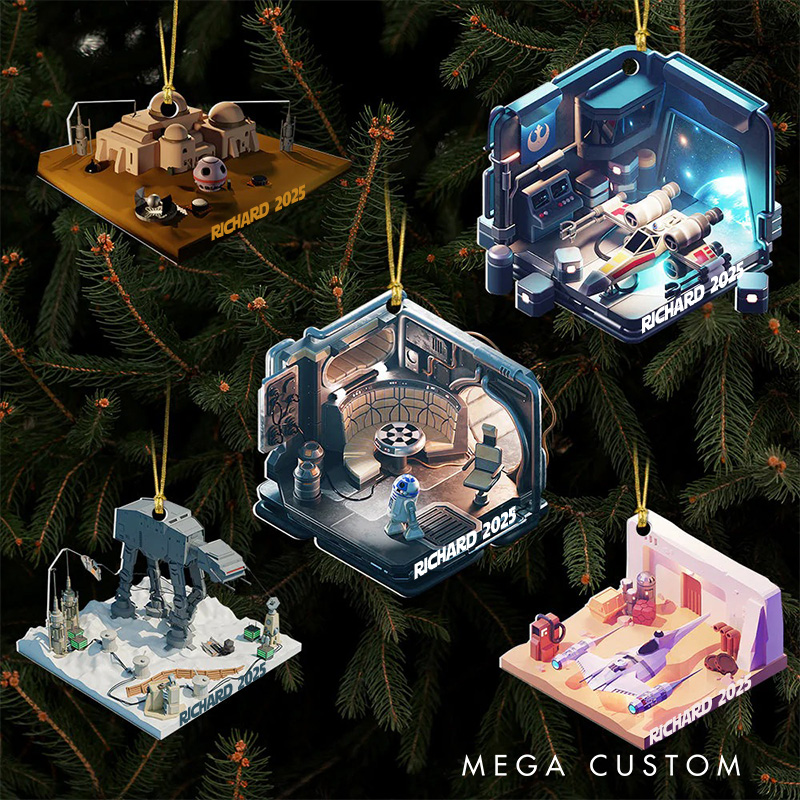 Personalized Future Movie Room 2D Flat Acrylic Ornament Movie Christmas Gift Film Xmas Gift Christmas Decor