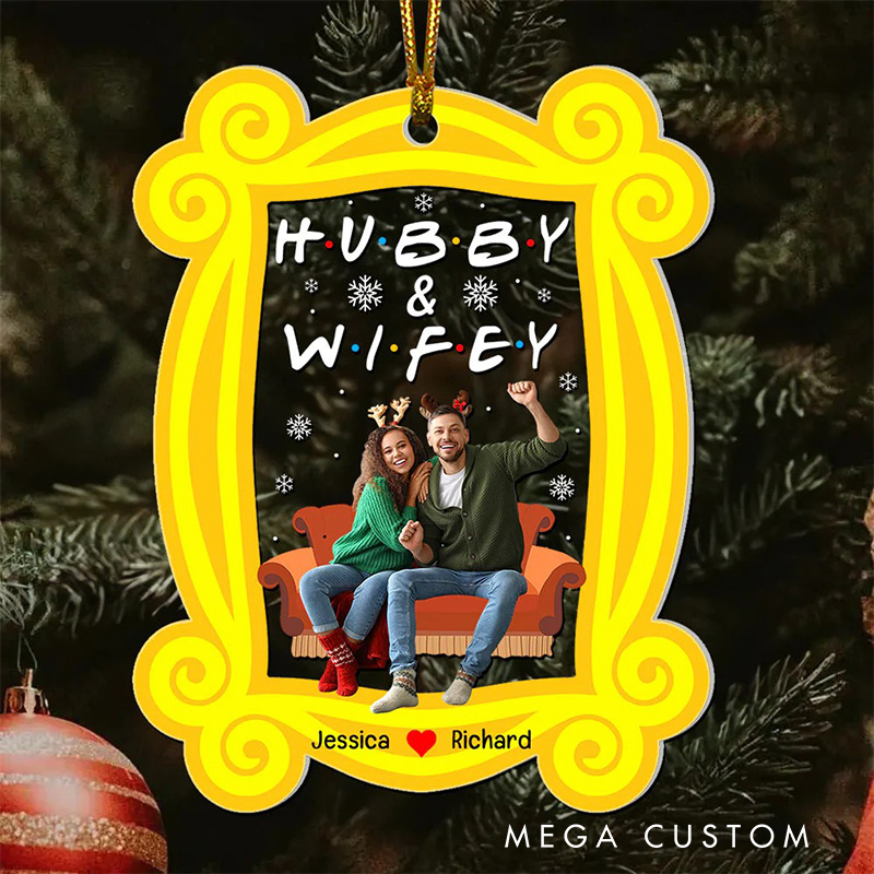 Personalized Hubby Wifey Couple Photo Movie Fan Acrylic Ornament Movie Christmas Gift Film Xmas Gift Christmas Decor