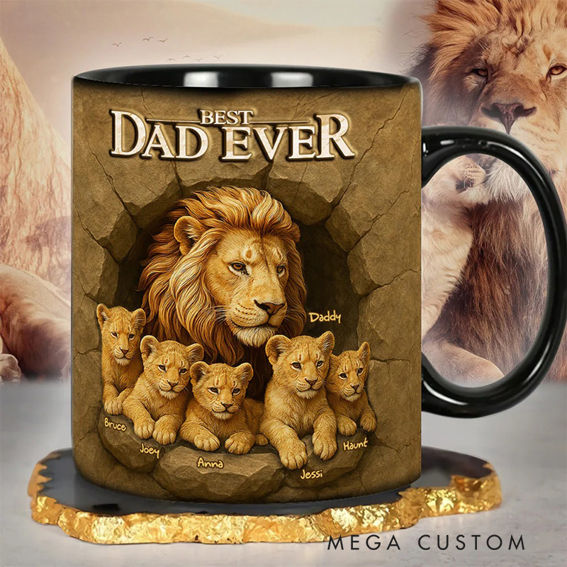 Personalized Best Lion Dad Mug TV Show Mug Movie Lover Gift for Dad Father Family Father's Day