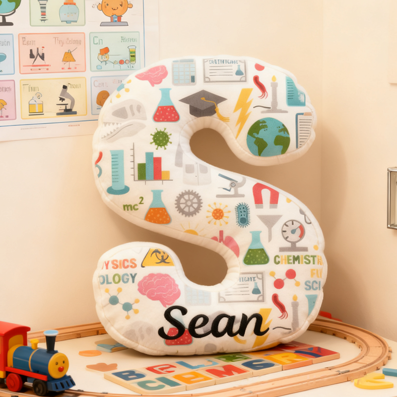 Personalized Science Pillow for Kid Scientist Physics Chemistry and Biology Lover Pillow