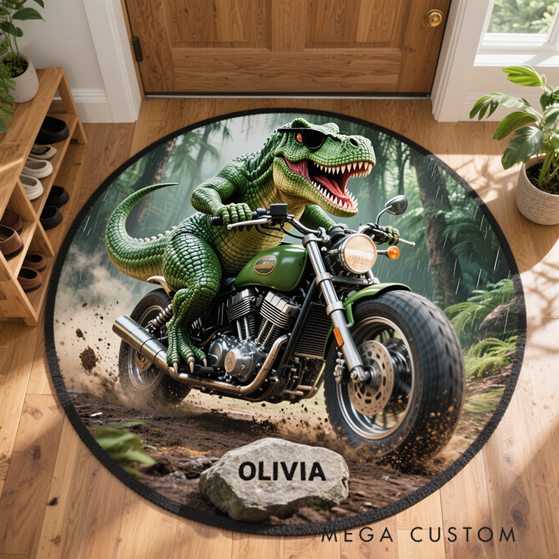 Personalized Dinosaur with Name Soft Rug Christmas Gift for Kids Rug Birthday Gifts for Kid