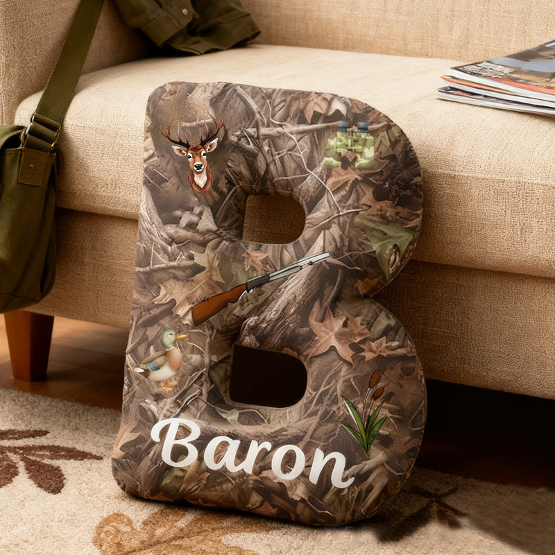 Personalized Nature and Hunting Enthusiasts Pillow Adventure Nature Lovers Letter Pillow Gifts for Outdoor Adventure Enthusiasts