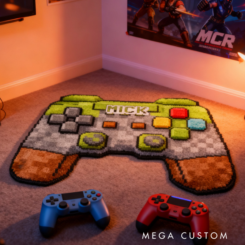 Personalized Game Lover Irregular Rug Doormat Game Controller Doormat Gifts for Kid Game Geek Lover