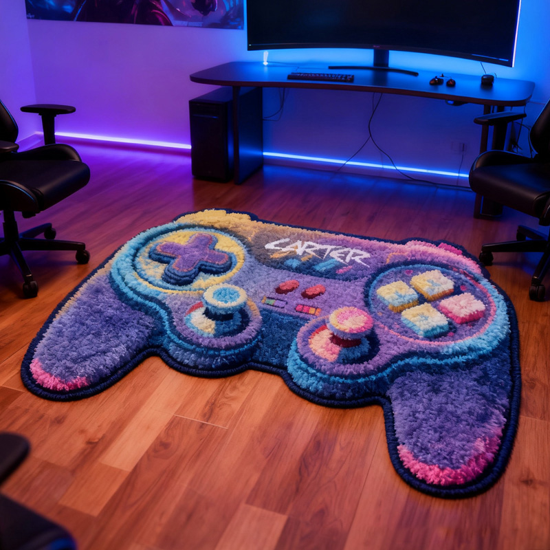 Personalized Game Lover Rug Doormat Game Controller Doormat Game room decor Gifts for Kid Game Geek Lover