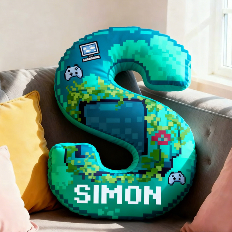 Personalized Pixel Art Gaming Pillow Game-Themed Room Decorations Pillow Kid Pillow for Game Geek Lover