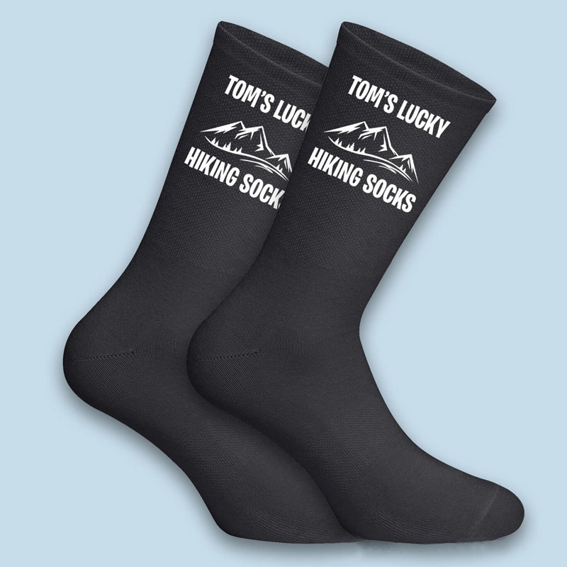 Personalized Lucky Hiking Socks Custom outdoor adventures Hiking Gift 
