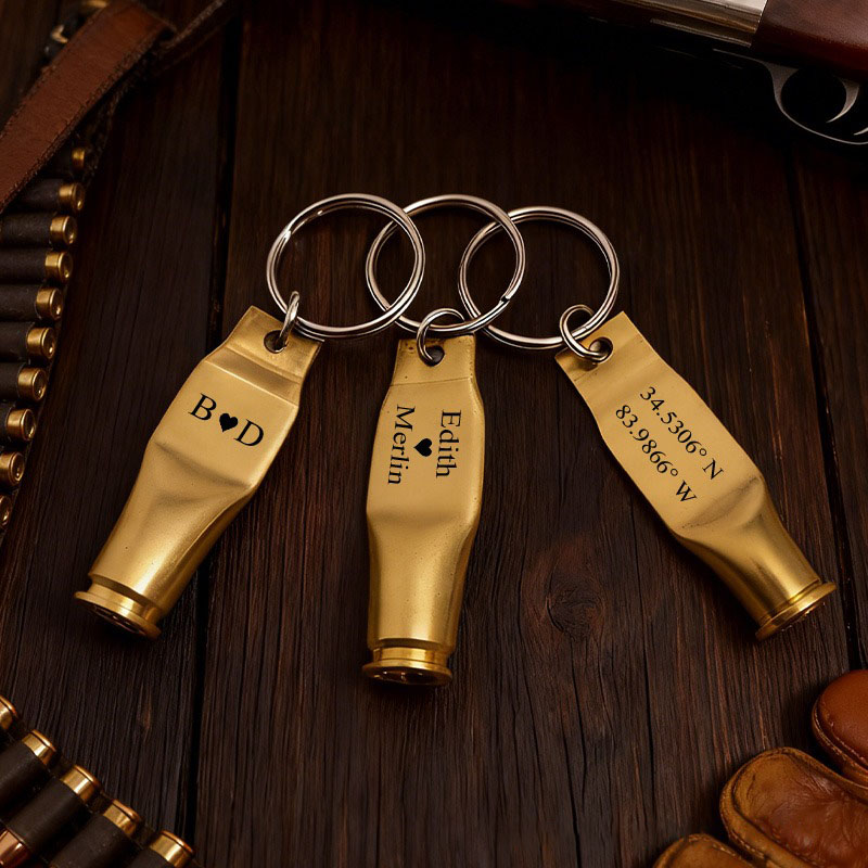 Personalized Bullet Casing Keychain Custom Hunting Keychain Guy Stamp of Approval Gift for Men Hunting Lover