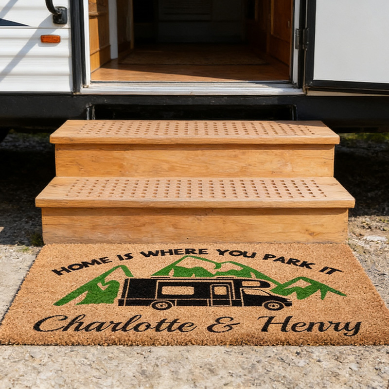 Personalized Camping Welcome Mat Home Is Where You Park It Class Custom Camping Gift Motorhome Mat Custom Rv Gifts Valentine’s Day Gift