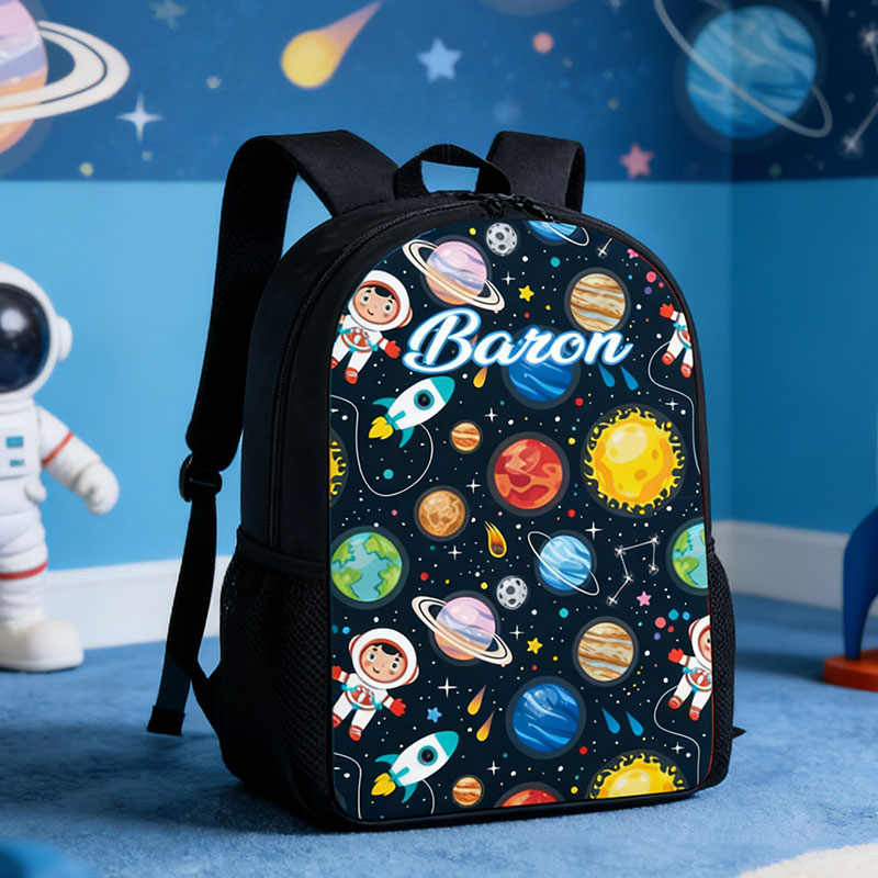 Personalized Outer Space Adventure Backpack for Kids Space Exploration Enthusiasts Backpack Custom Name Gift for Kid