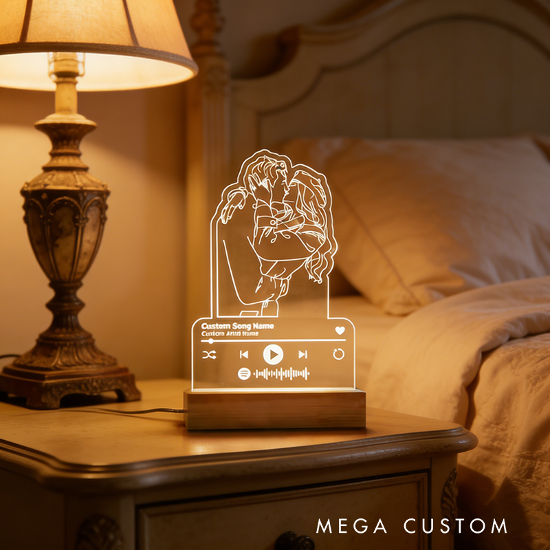 Personalized Night Light Custom Couple Gift, Custom Music Night Light Memorial Photo Music Album Cover Night Light Valentines Day Gifts