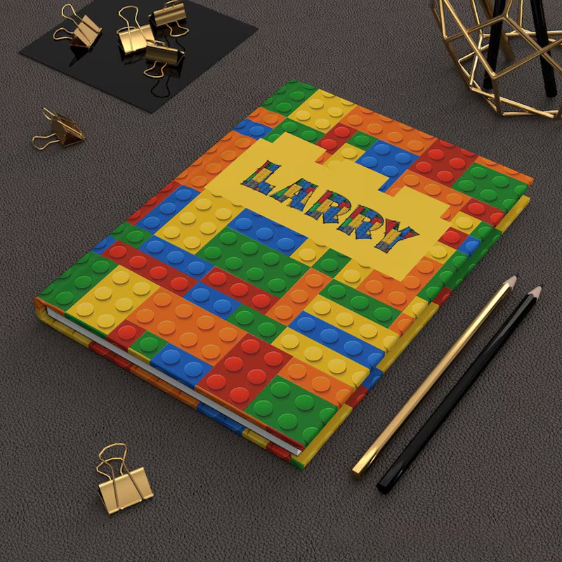 Personalized Building Block Notebook Kids Hardcover Journal Building Block Toy Enthusiasts Kid Gift