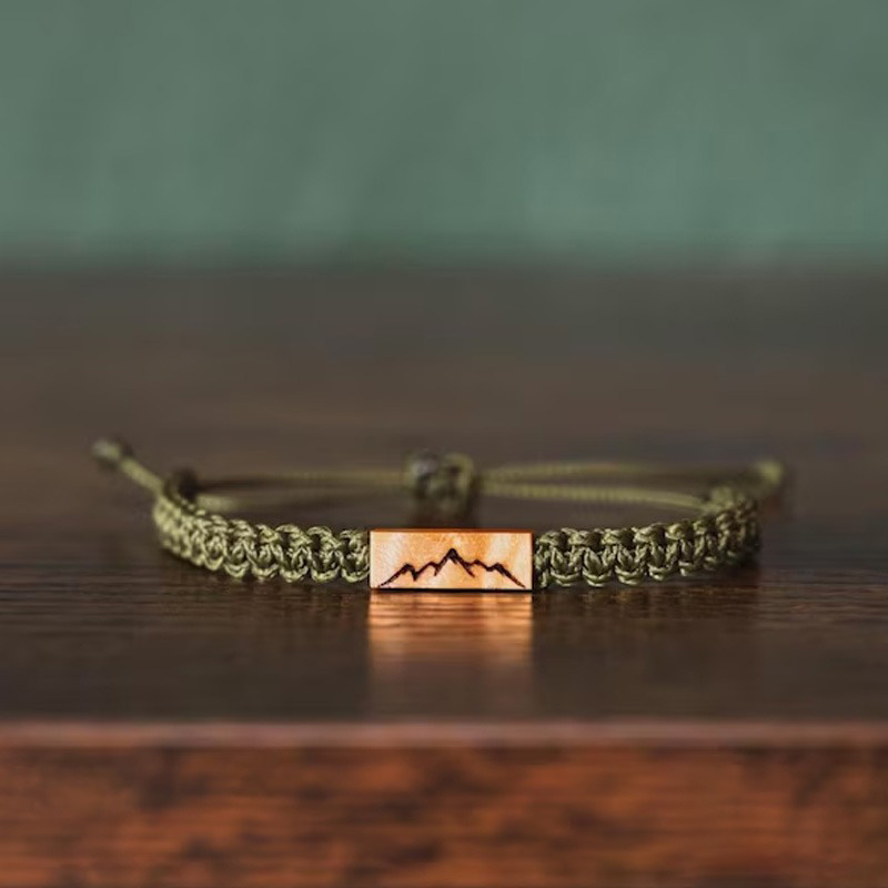 Personalized Hiking Boot Bracelet  Adjustable Macrame Bracelet Outdoor Adventure Lover Gifts