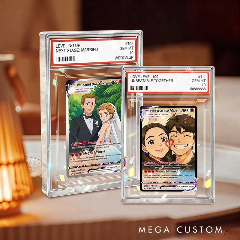 Personalized Cute Pixel Couple Acrylic Game Card with Photo Card Game Collection for Game Lovers Birthday Gift for Couple Anniversary
