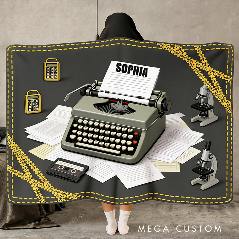 Personalized Detective Wearable Blanket Hoodie with Name Movie Lover Gift for Friends Birthday Gift