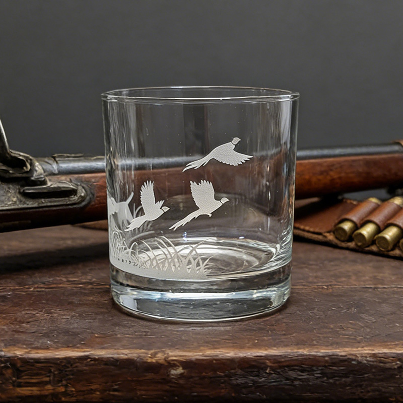 Personalized Engraved Hunting Whiskey Glass Custom Outdoors Hunting Whiskey Glass Gift for Hunting Him