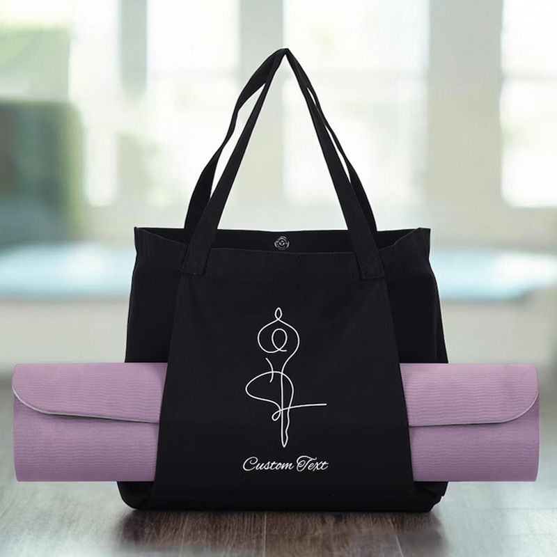 Personalized Yoga Mat Tote Bag Custom Canvas Pilates Bag Yoga Tote Bag Gym Yoga Lover Gift for Women Her