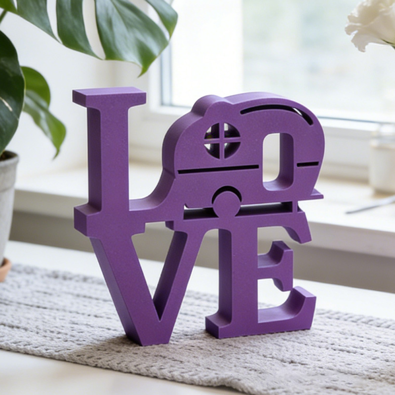Personalized 3D Printed Camper Love Sculpture Camping Decor Sign Gifts for Campers Rv Gift Ideas
