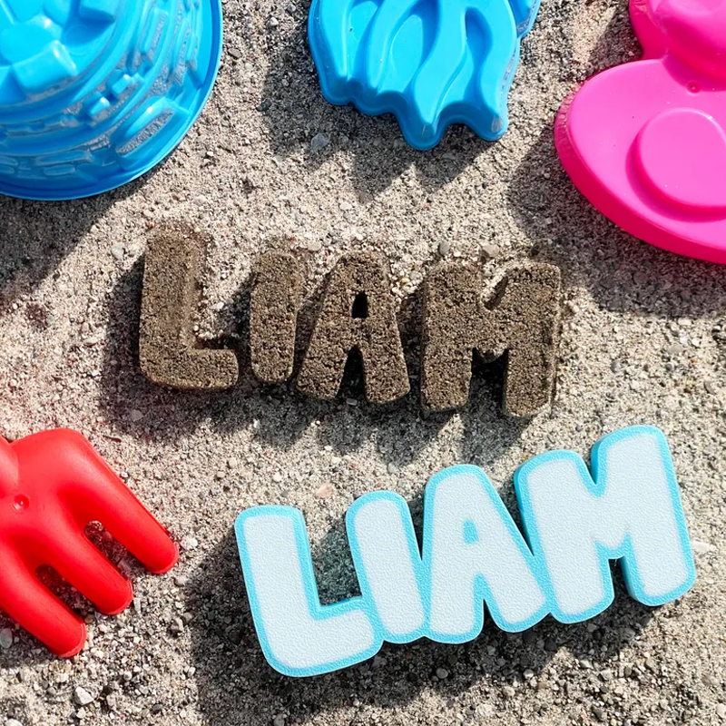 Personalized Sand Mold Custom Name Sand Mold Toy Personalized Beach Toy for Kids Sandbox Stamp Summer Vacation Nameplate Beach Gift
