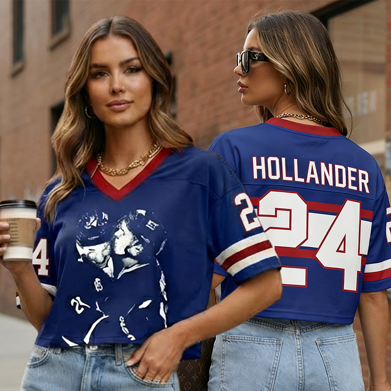Personalized Women's Hockey Crop Jersey with Stylish Player Image and Custom Details