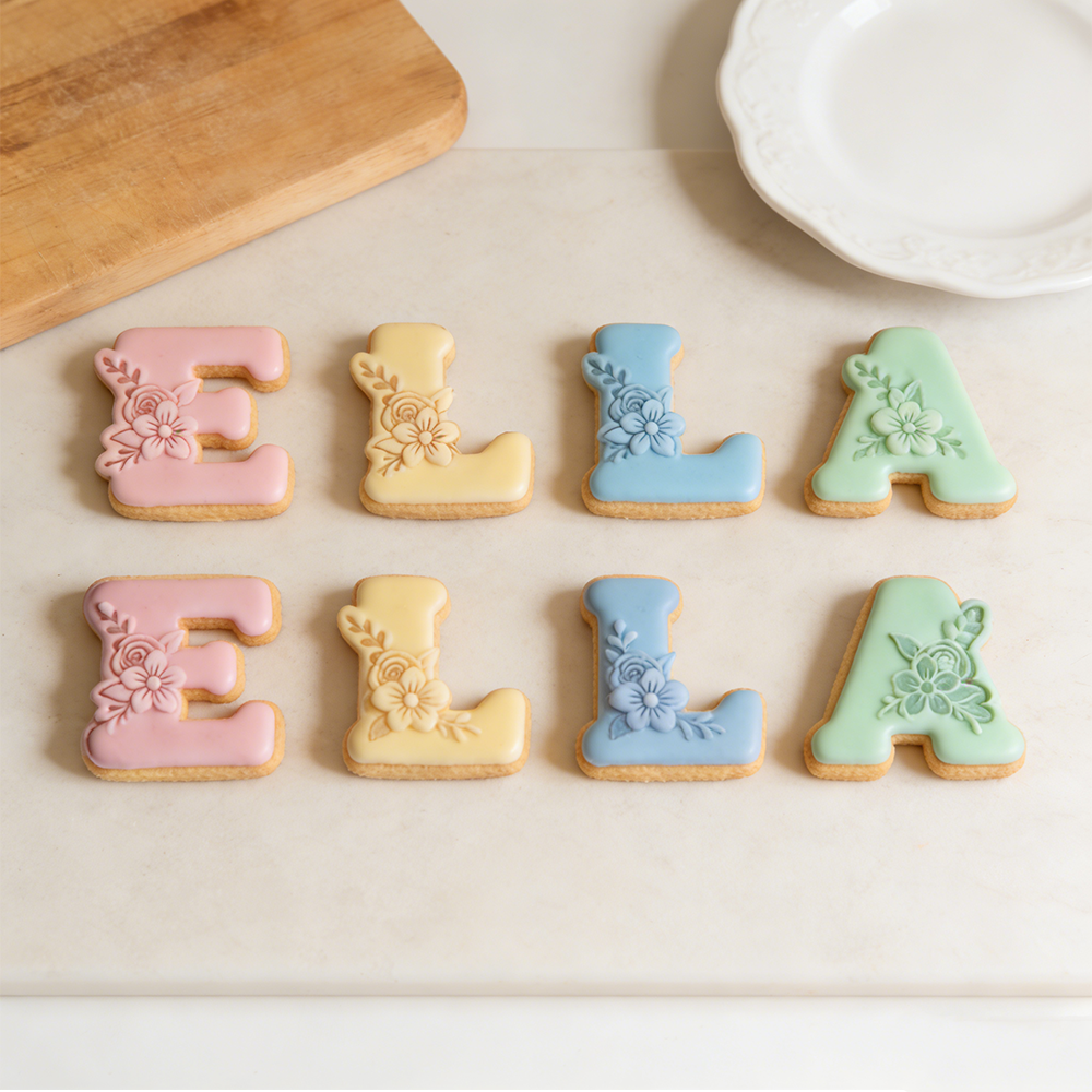 Personalized Floral Letter Cookie Cutter and Alphabet Letter Cookie Molds Perfect for Weddings Engagements Valentines 