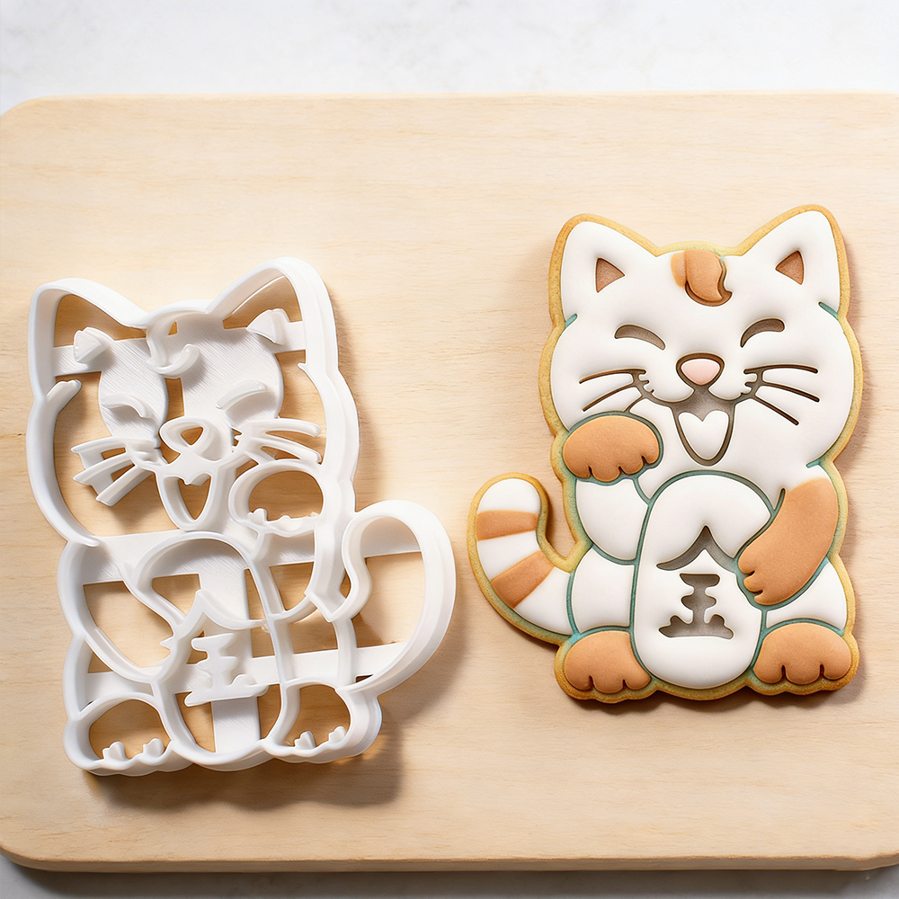 Personalized Lucky Cat Cookie Cutter Maneki Neko Design Perfect for New Year Celebrations or Gift Baking