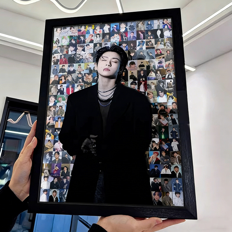  Kpop Collage Unique Wall Art Puzzle Handmade Creative Gift Home Decoration Aesthetic Puzzle with Picture Frame