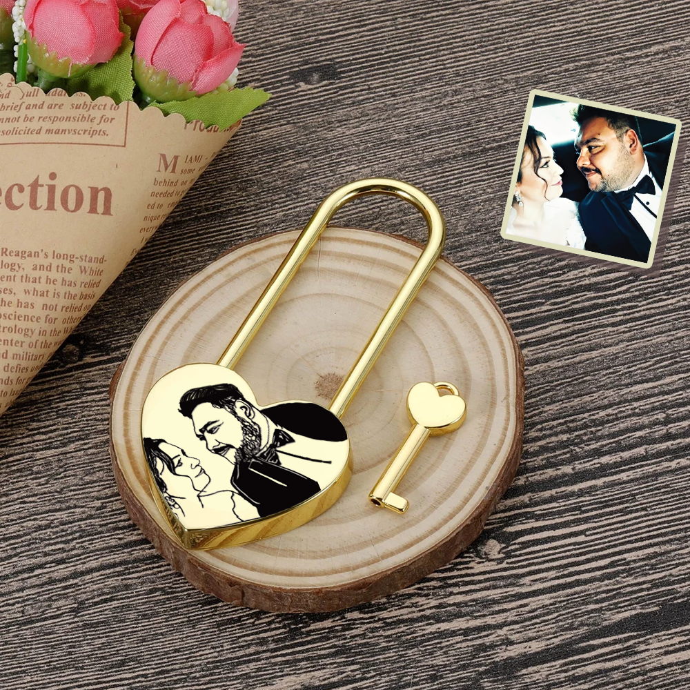 Personalized Engraved Heart Shaped Padlock Personalized Couple Love Lock With Key For Anniversary Valentines Day Wedding Gifts