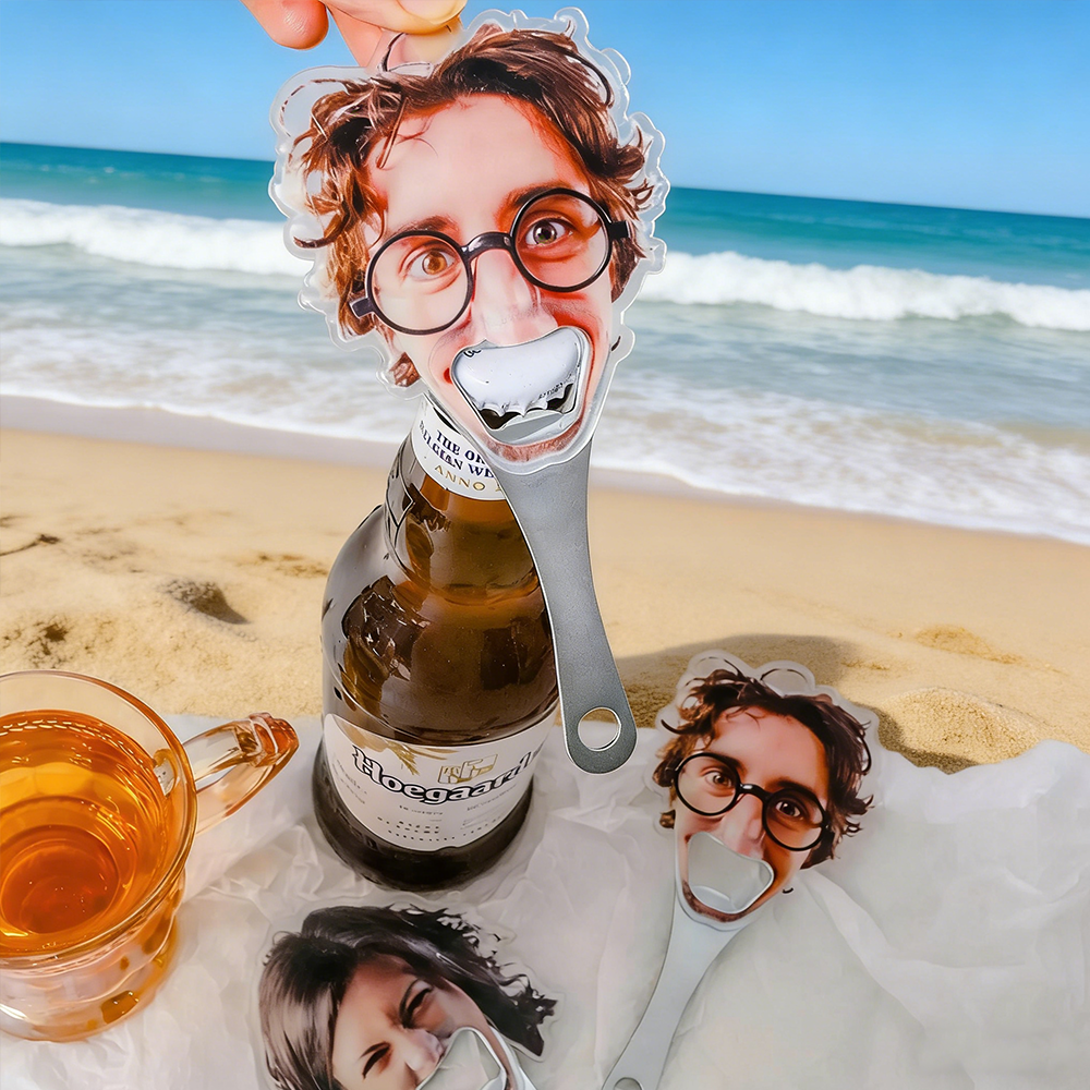 Personalized Face Shape Beer Opener Funny Gag Gift For Men Dad Groomsmen Birthday Party Favors
