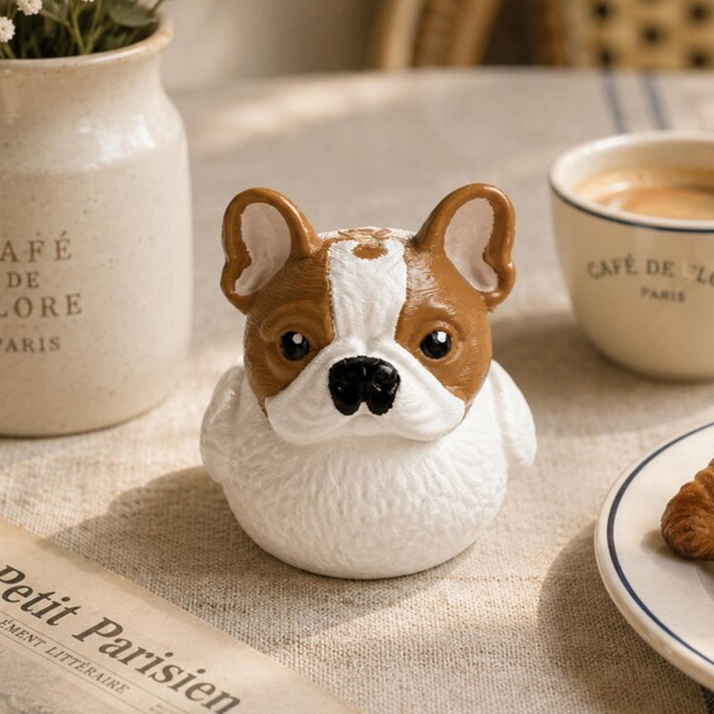 Pet Duck Figurines Cute Puppy Duck Hybrid Mini Ornaments Red Scarf Funny Desk Decor Novelty Gift For Dog Lovers