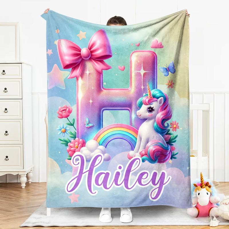 Personalized Dream Horse Soft Throw Blanket with Name Birthday Gift for Dream Horse Lovers