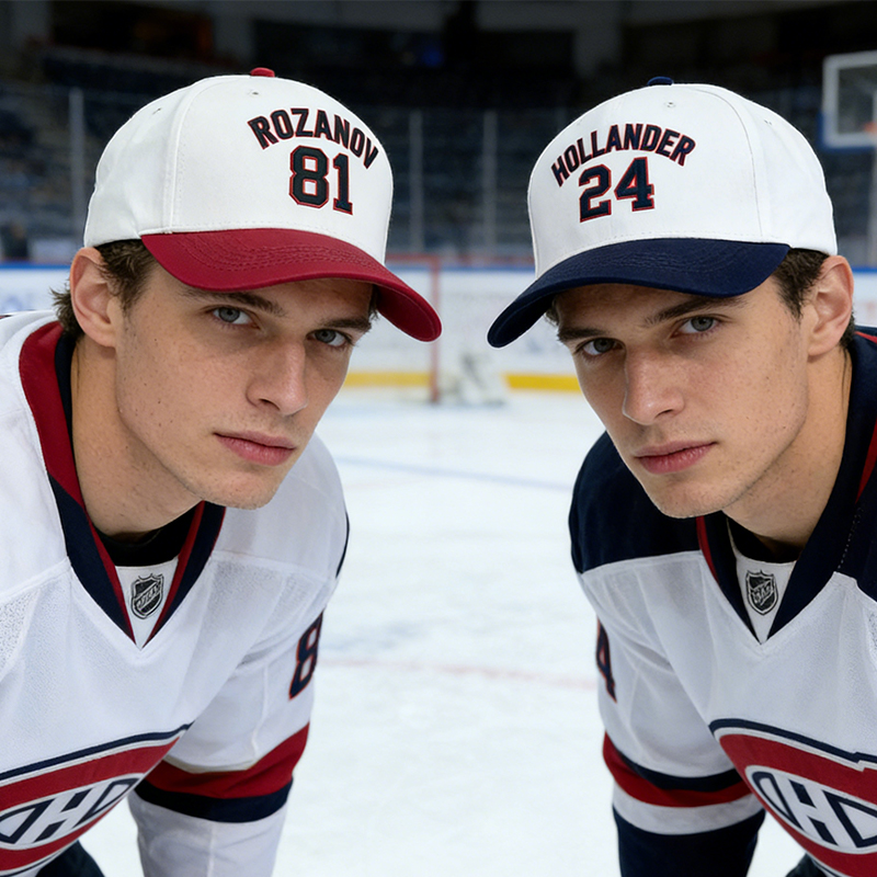 Personalized Embroidered Hockey Themed Cap with Custom Name and Number Movie Inspired Hat