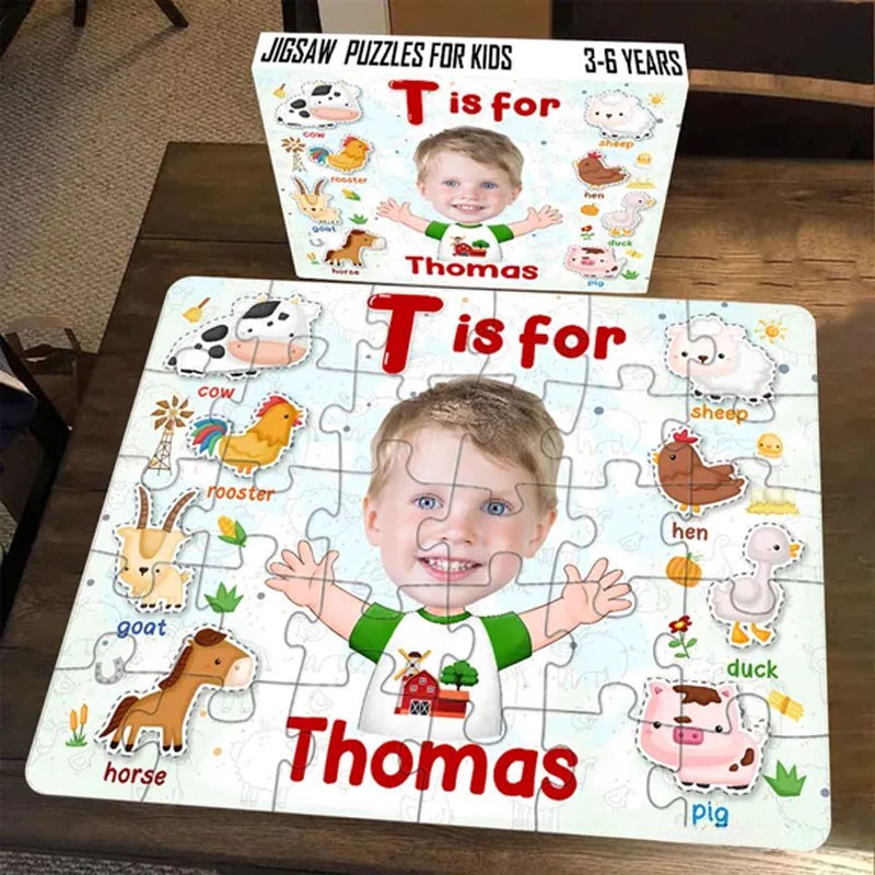Personalized Farm Animal Puzzle with Custom Name and Cute Animal Illustrations Perfect for Engaging Educational Playtime Kid Puzzle